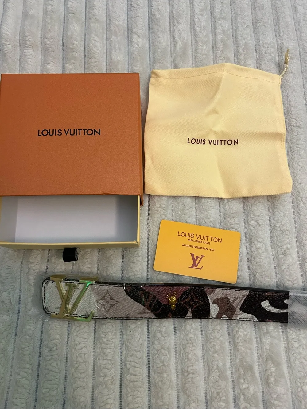 Louis Vuitton Multicolor Monogram Canvas Belt with Gold LV Buckle